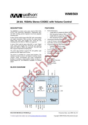 WM8569-6168-SSOP28-EV1 datasheet  